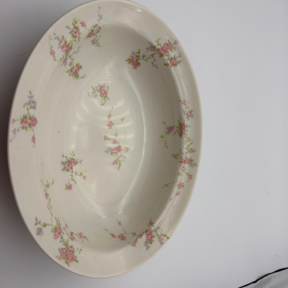 Theodore Haviland New York Pink Spray Oval Vegetable Serving Bowl Made in USA